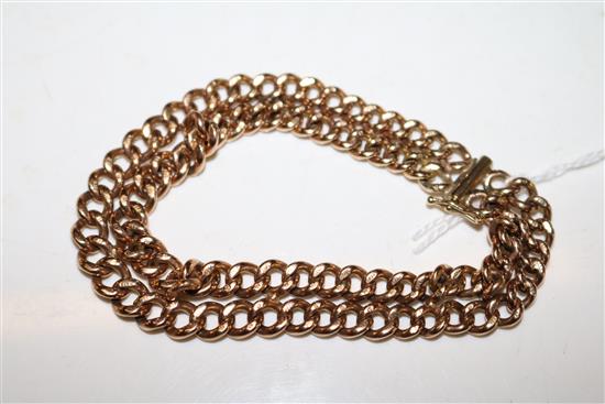 9ct gold double-strand curb-link bracelet